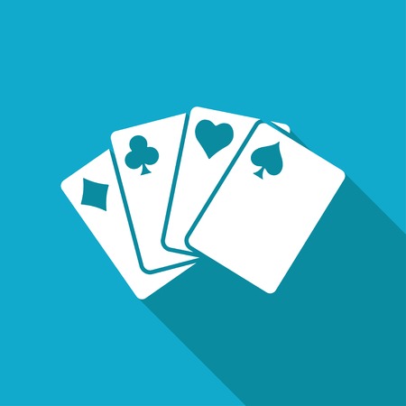 Vector flat isolate game cards icon.のイラスト素材
