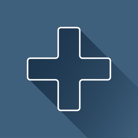 gray flat cross icon isolated outline. のイラスト素材
