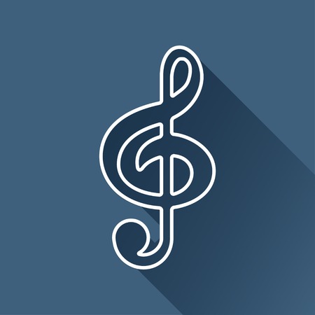 white music flat icon outline. のイラスト素材