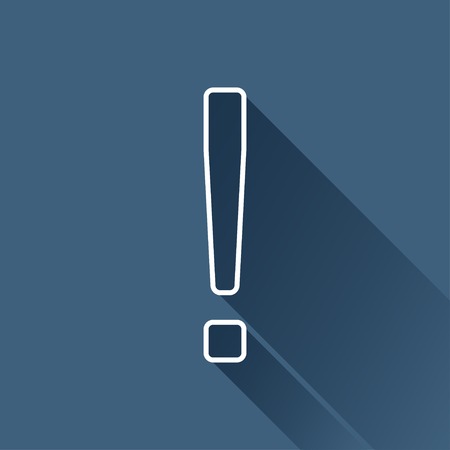 flat exclamation mark icon outline. のイラスト素材