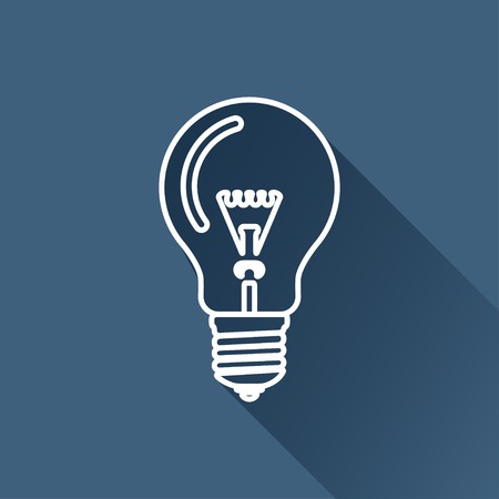 flat  light bulb icon isolated outline. のイラスト素材