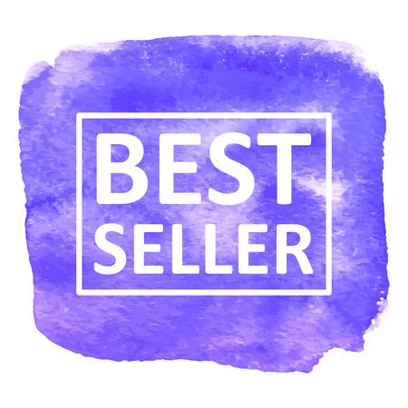 Vector hand draw watercolor spot background with text in frame for banners, advertising, cards, brochure, posters . Eps10のイラスト素材