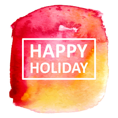 Vector hand draw watercolor spot background with text in frame for banners, advertising, cards, brochure, posters .のイラスト素材