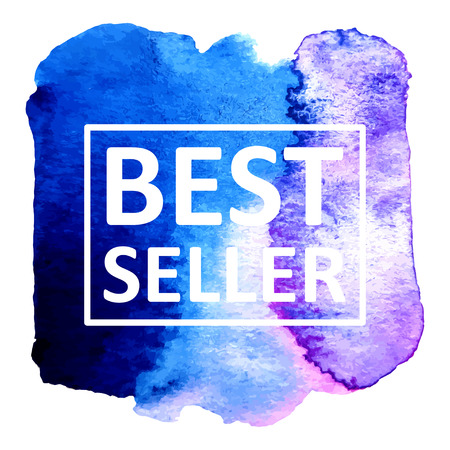 Vector hand draw watercolor spot background with text in frame for banners, advertising, cards, brochure, posters . のイラスト素材