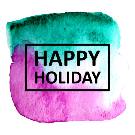 Vector hand draw watercolor spot background with text in frame for banners, advertising, cards, brochure, posters . のイラスト素材