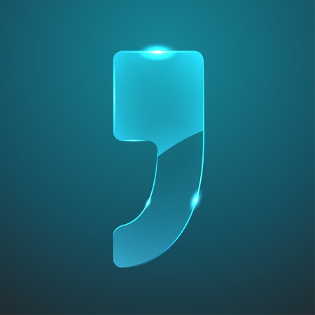 Vector glass comma iconのイラスト素材
