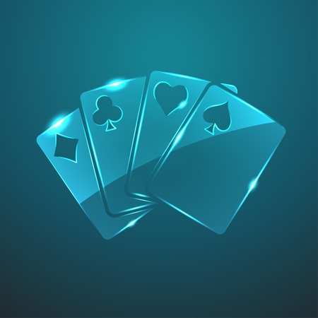 Vector glass game cards iconのイラスト素材