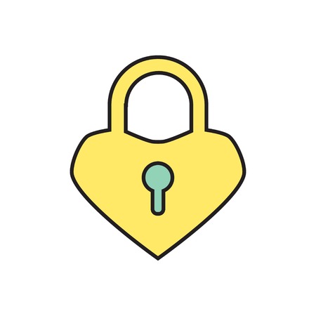 Vector Lock heart icon. Eps10のイラスト素材