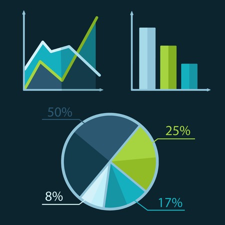 Vector diagram setのイラスト素材