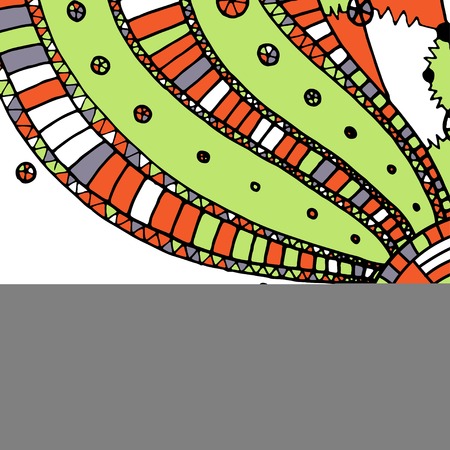Vector hand drawing doddle ethnic pattern. Background with geometric elements.  のイラスト素材