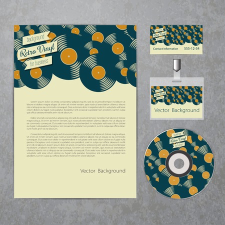 Vector retro color vinyl record corporate identity template. Eps10のイラスト素材