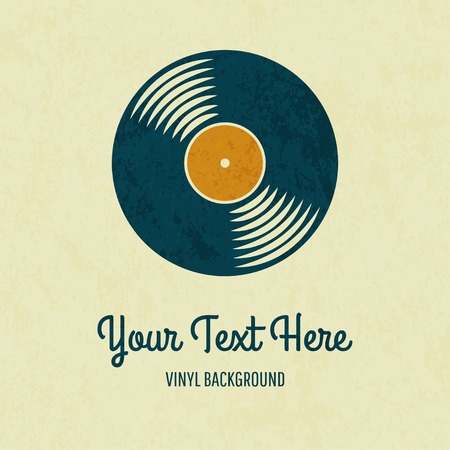 Vector retro color vinyl record card. Eps10のイラスト素材
