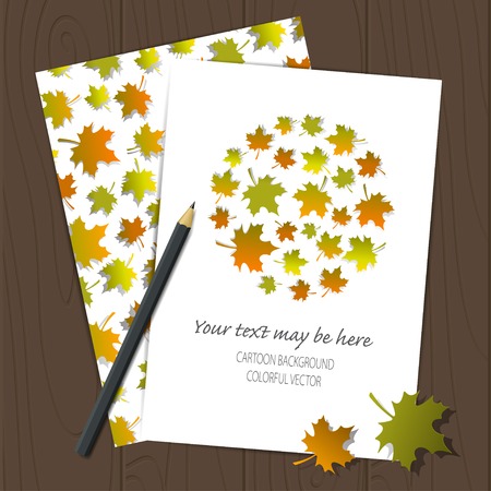 Vector corporate identity template with autumn leafs. Eps10のイラスト素材