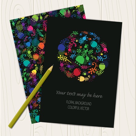 Vector corporate identity template with floral elements. のイラスト素材