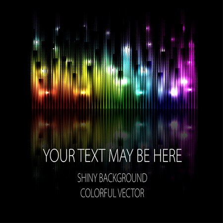 Vector card template with abstract glowing rainbow background.のイラスト素材