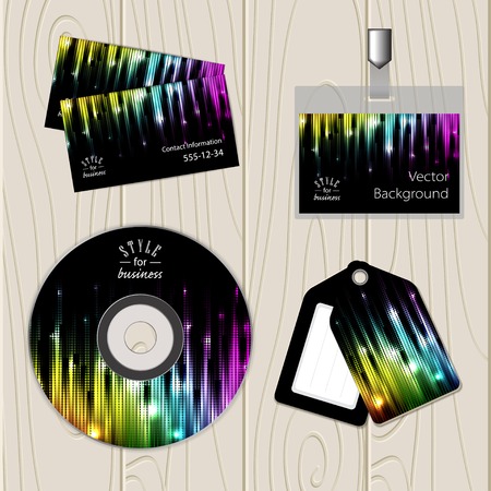 Vector  corporate identity template with glowing rainbow backgroundのイラスト素材