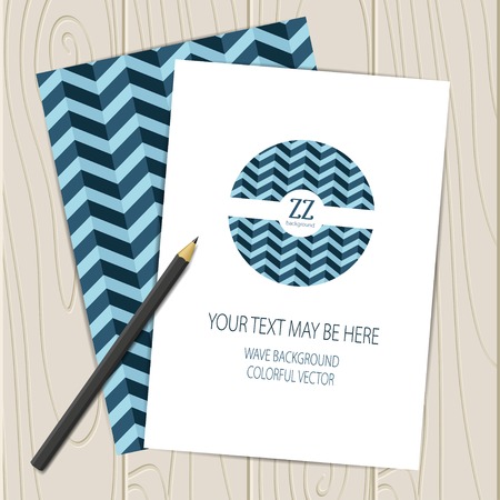 Vector corporate identity template with zigzag elements.のイラスト素材