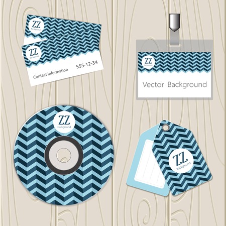 Vector corporate identity template with zigzag elements.のイラスト素材