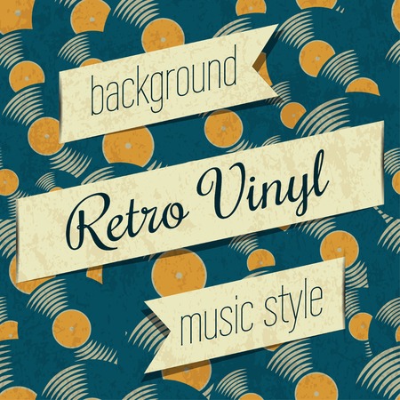 Vector retro color vinyl record cardのイラスト素材