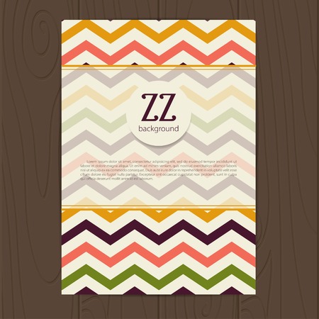 Vector corporate identity template with zigzag elements.  のイラスト素材