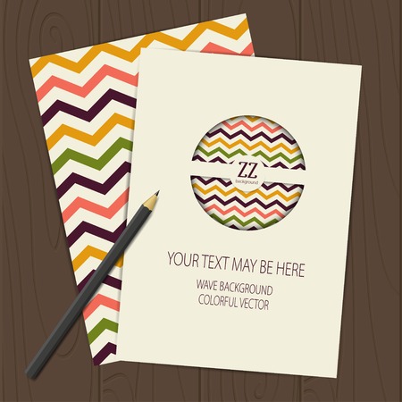 Vector corporate identity template with zigzag elements.  のイラスト素材