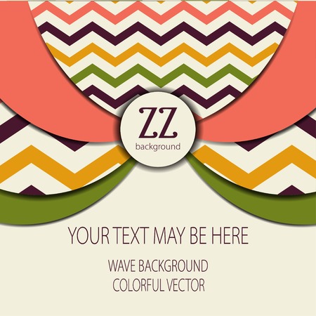 Vector card template with zigzag elements.  のイラスト素材