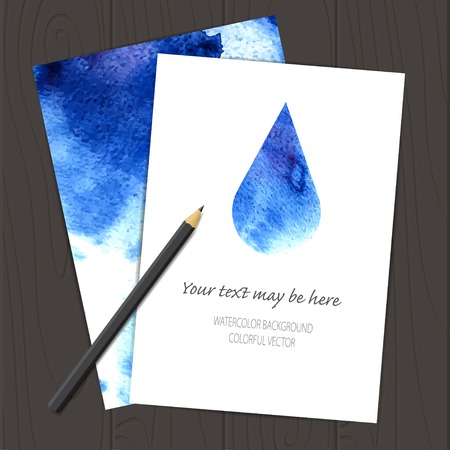 Vector corporate identity template with watercolor elements.のイラスト素材