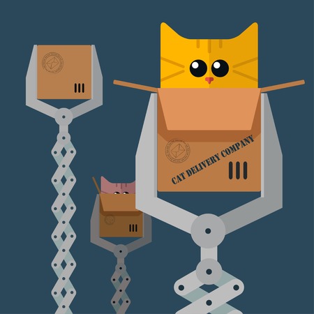 Robot claw holding boxのイラスト素材