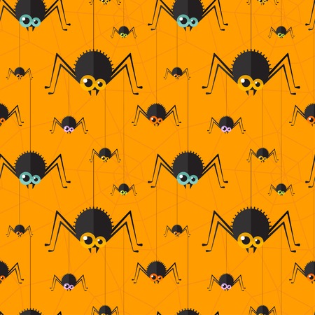 halloween spider seamless background. のイラスト素材