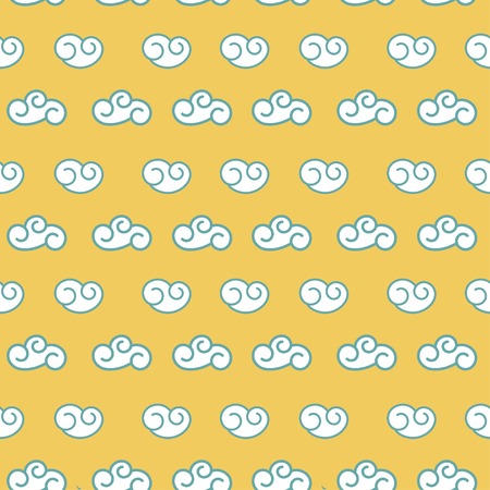 Vector retro seamless clouds backgroungのイラスト素材