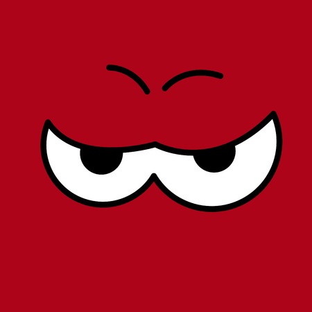 Vector funny colorful  cartoon eyes. Red. のイラスト素材