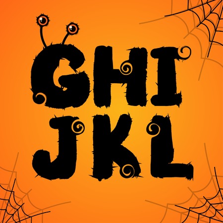 Vector  halloween scary monster colorful alphabet. のイラスト素材