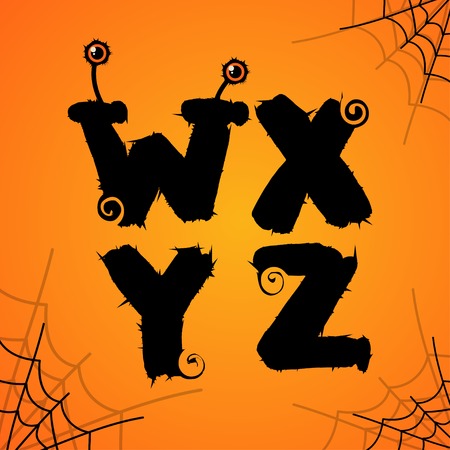 Vector  halloween scary monster colorful alphabet. のイラスト素材
