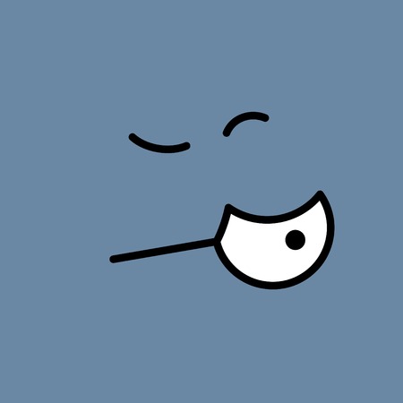 Vector funny cartoon eyes. Screwed up. のイラスト素材