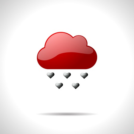 Vector gloss color weather icon. Red rain.のイラスト素材