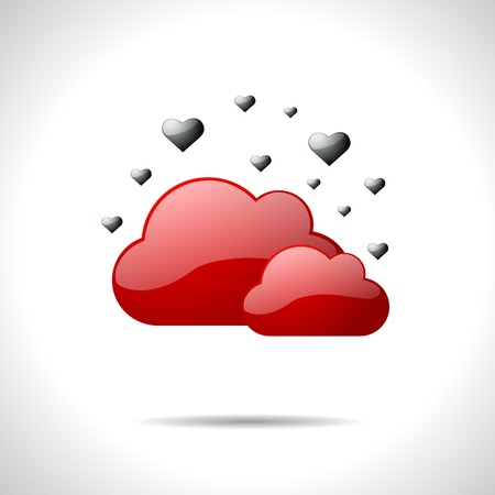 Vector gloss color weather icon. Red clouds. のイラスト素材