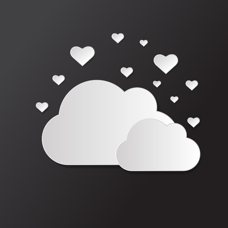 Vector weather icon. Black and white clouds. のイラスト素材