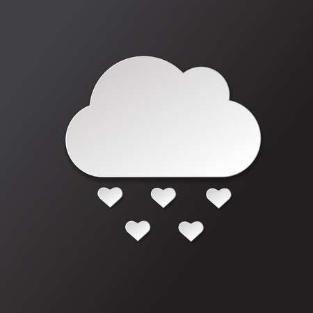 Vector weather icon. Black and white rain. のイラスト素材