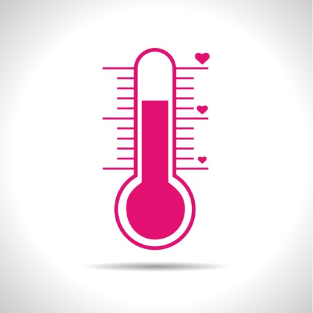 Vector color weather icon. Pink love thermometer. のイラスト素材