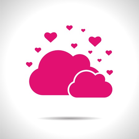 Vector color weather icon. Pink clouds. のイラスト素材