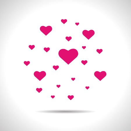 Vector weather icon. A lot of pink hearts. のイラスト素材