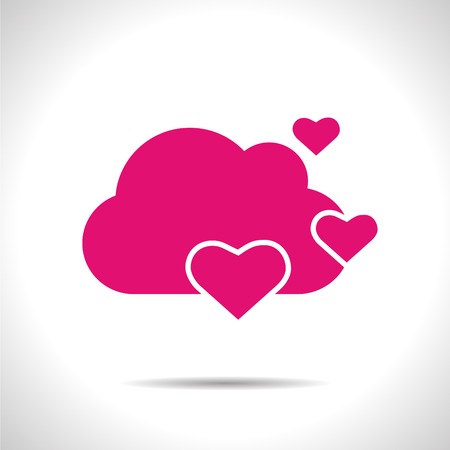 Vector weather icon. Lift pink hearts. のイラスト素材