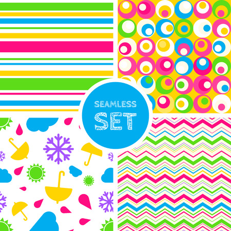Vector set of four seamless backgrounds. Patterns for scrap-booking, fabric design. のイラスト素材
