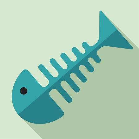 Vector flat fishbone icon. Things for ats.のイラスト素材