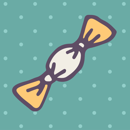 Vector flat doodle icon of candy.   のイラスト素材