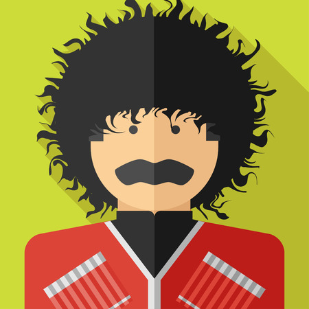 Vector flat design georgian man. National people.  のイラスト素材