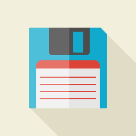 Vector flat style retro floppy disk.  のイラスト素材