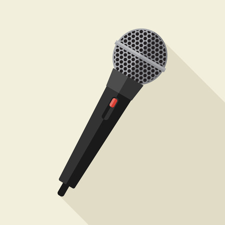 Vector flat style hand microphone icon.    のイラスト素材