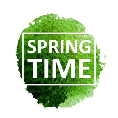 Vector hatd draw watercolor background with text in frame. Eps10のイラスト素材