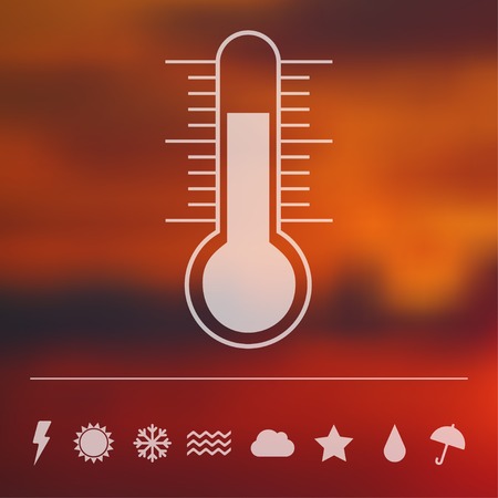 Vector flat weather icon set on blur. Sun star moon cloud snow fog rain. Eps10のイラスト素材